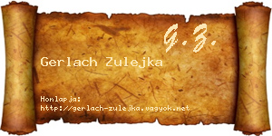 Gerlach Zulejka névjegykártya